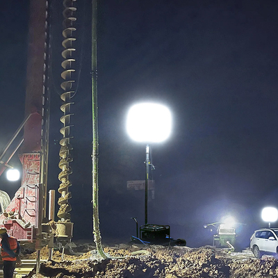 Término de manivela de mano LED luces de globo al aire libre 600W Torre de luz móvil para contratista