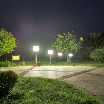 Luzes de globo LED portátiles Construcción 320W Torre de luz diesel para iluminación temporal