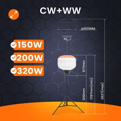 Luzes de globo LED portátiles Construcción 320W Torre de luz diesel para iluminación temporal
