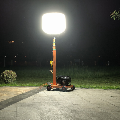 Iluminación de tranvía LED Torre de luz de globo 1400W Torre de luz de mástil para bomberos y rescatistas