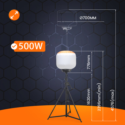 Eventos Torre de luz telescópica remolcable 500W LED Balón Torre de luz móvil para grandes eventos