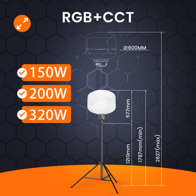 11250lm Torre de luz de globo 150Watt luz de trabajo portátil para eventos