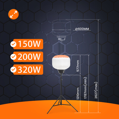 Batería Reutilizables globos LED 200W 320W Torre de iluminación móvil para eventos al aire libre