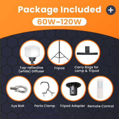 5000 horas de luz de globo LED 60W 100W torre de luz LED para las fiestas campamentos