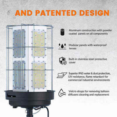 Foco LED exterior de 36W personalizado de fábrica, reflector ajustable, altura de mástil ajustable para campamentos de ayuda en desastres